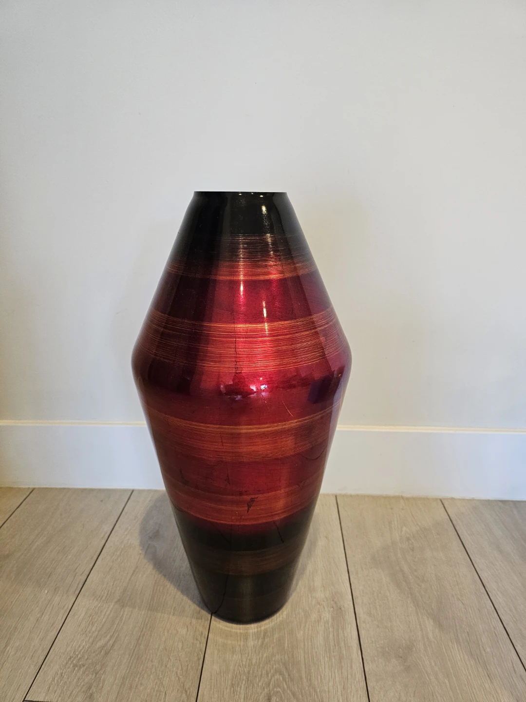 Red and Black Striped Decorative Vase - photo 2
