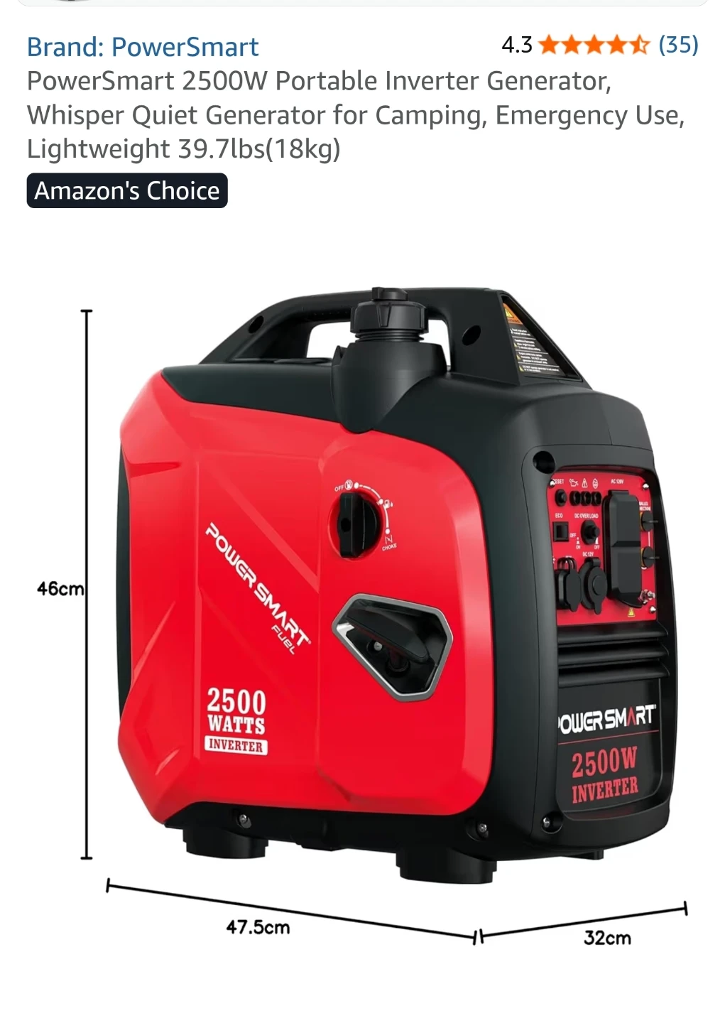 PowerSmart 2500W Portable Inverter Generator - photo 3