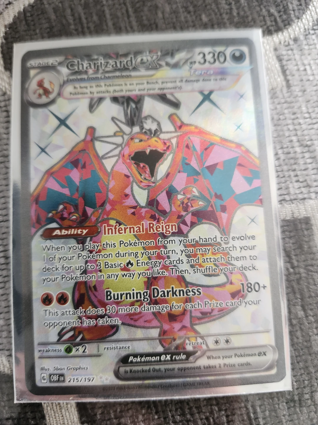 Pokemon Charizard EX Card 215/197