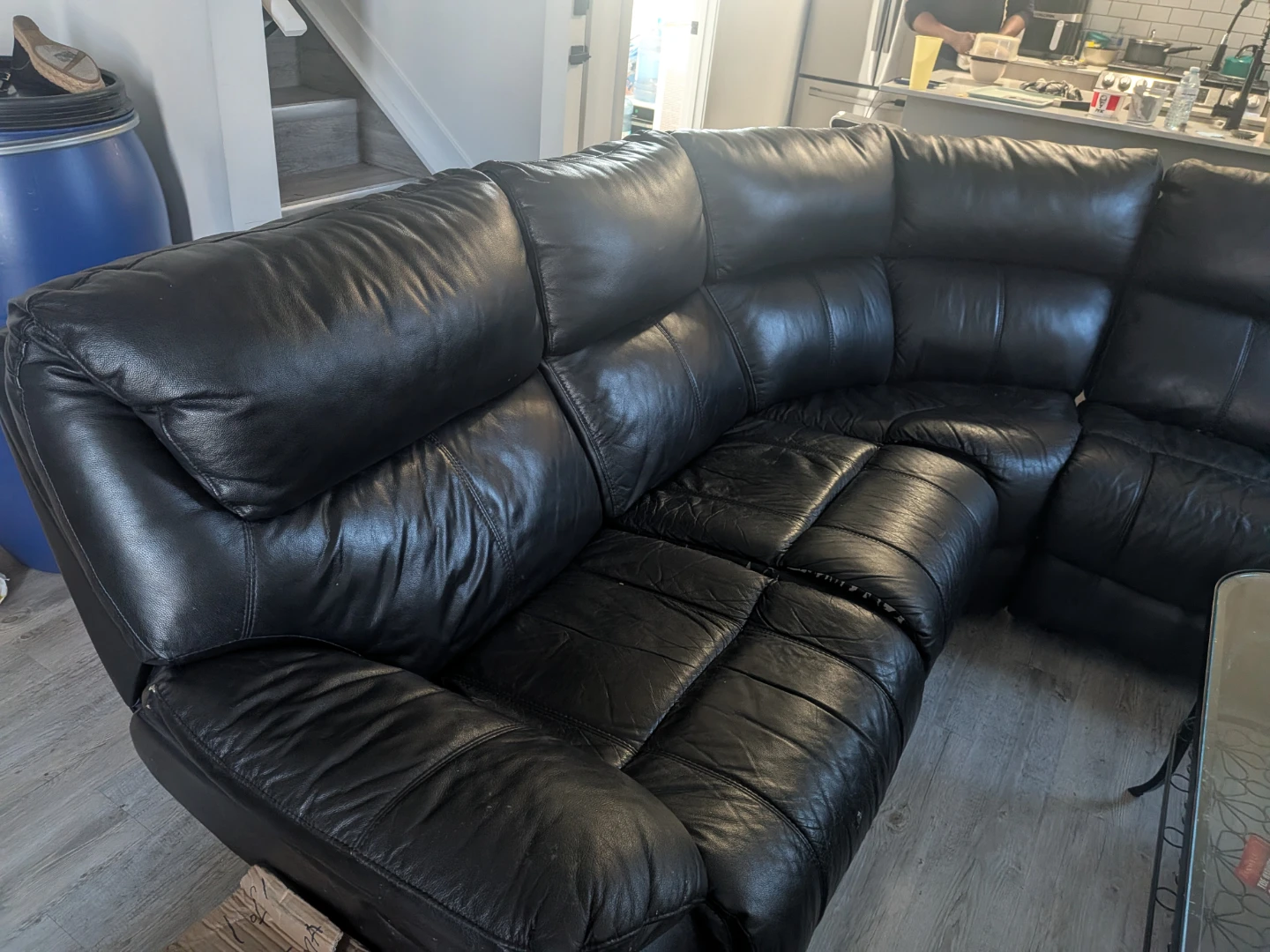 Black Leather Sectional Couch
