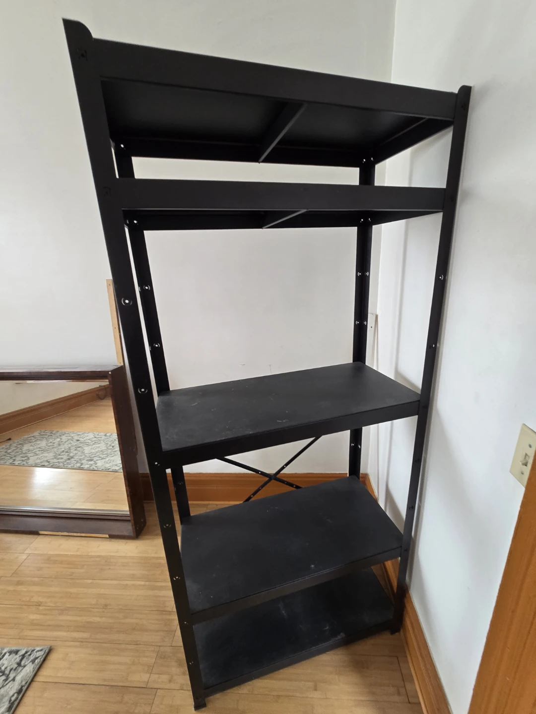 Black 5-Tier Metal Shelf Unit - photo 5