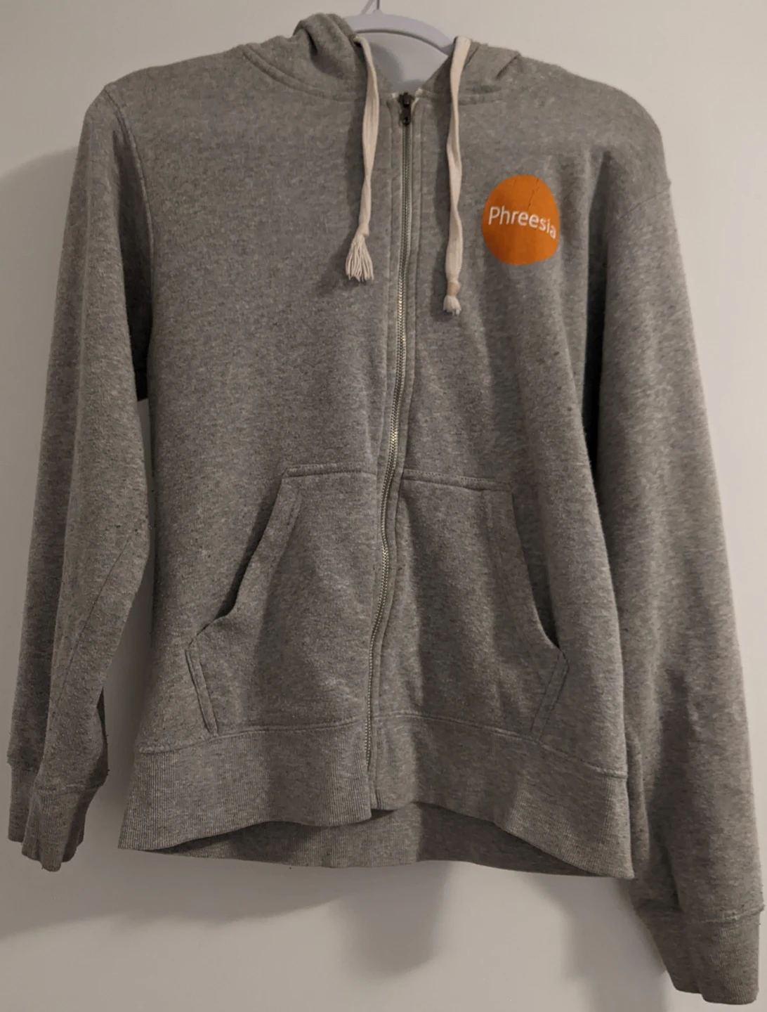 Company-branded Zip-up Hoodie (Light Grey)