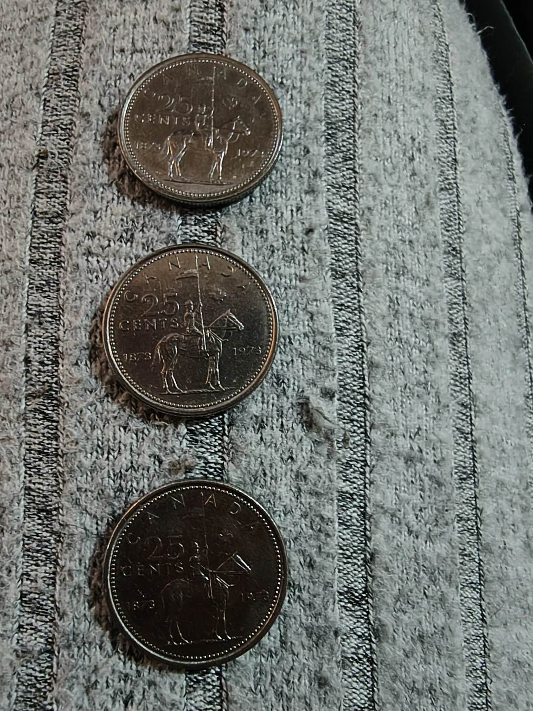 3 x Canadian 25 Cent Coins