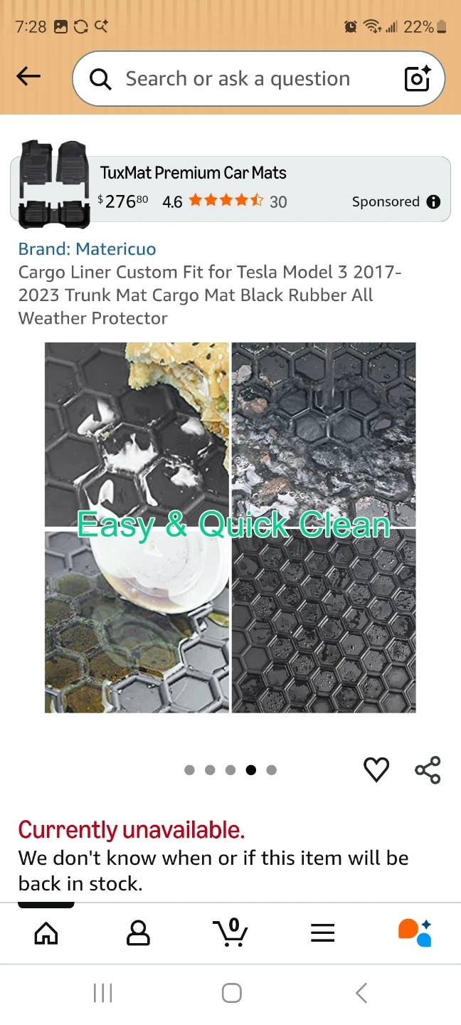 Tesla cargo mat for sale - photo 3