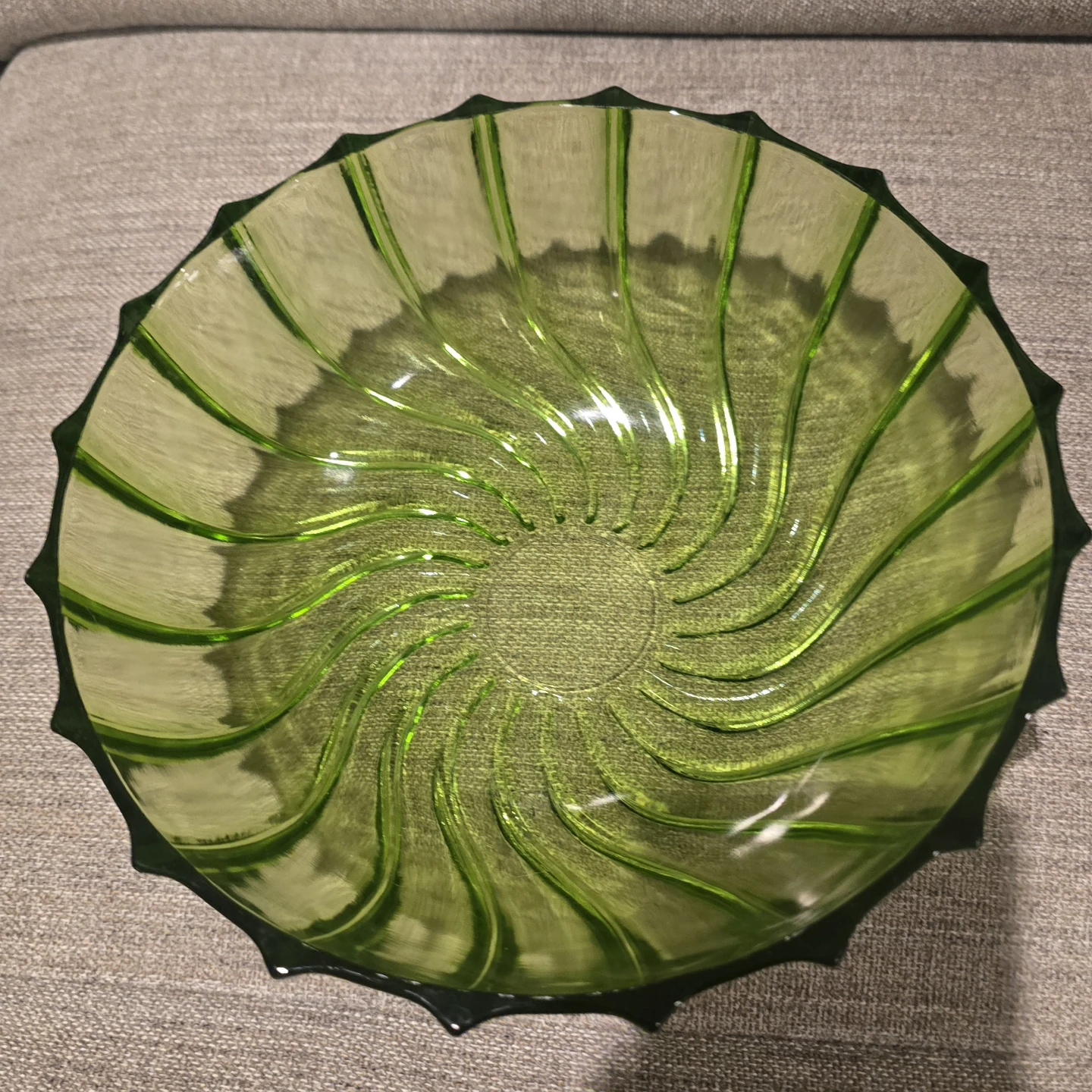 Green Swirl Glass Bowl