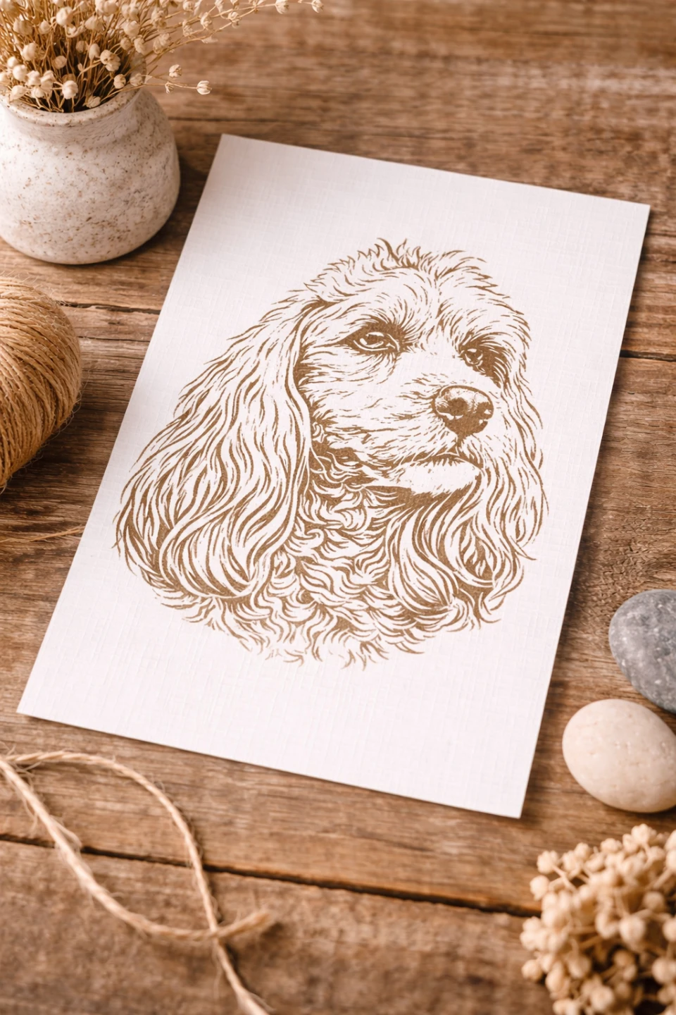 Dog Portrait Art Print - Framed - photo 4