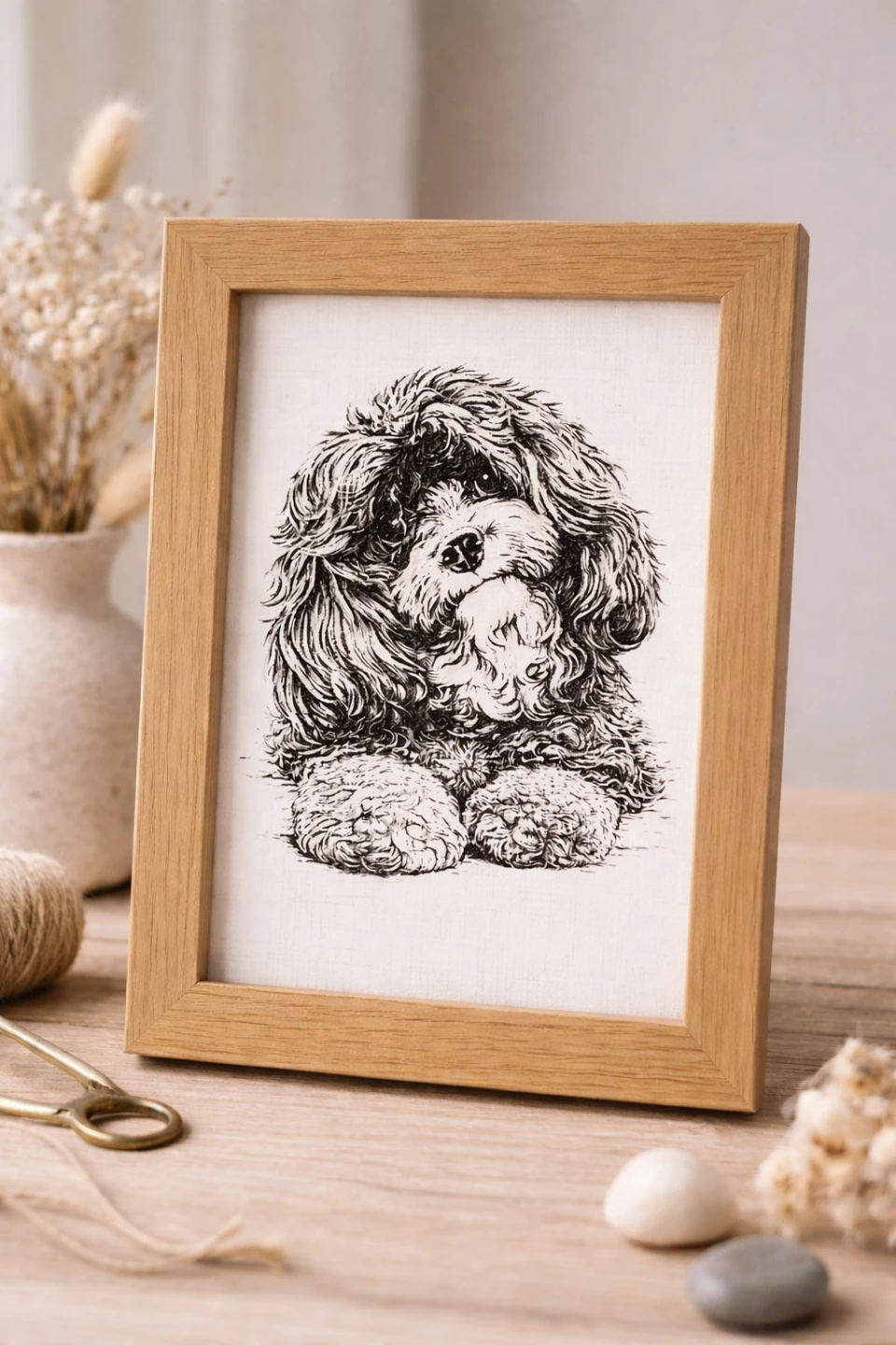 Dog Portrait Art Print - Framed - photo 5
