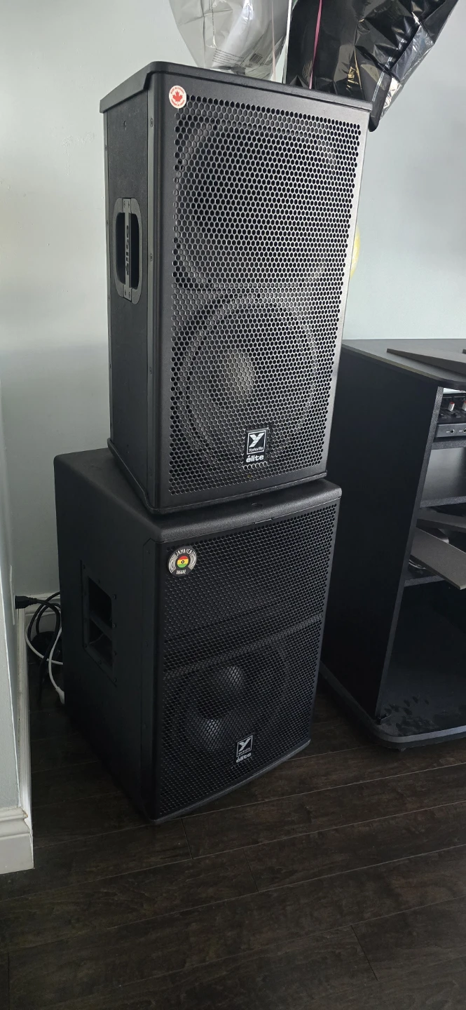 Yorkville Elite 12 inch PA loud speaker and 12 inch subwoofer