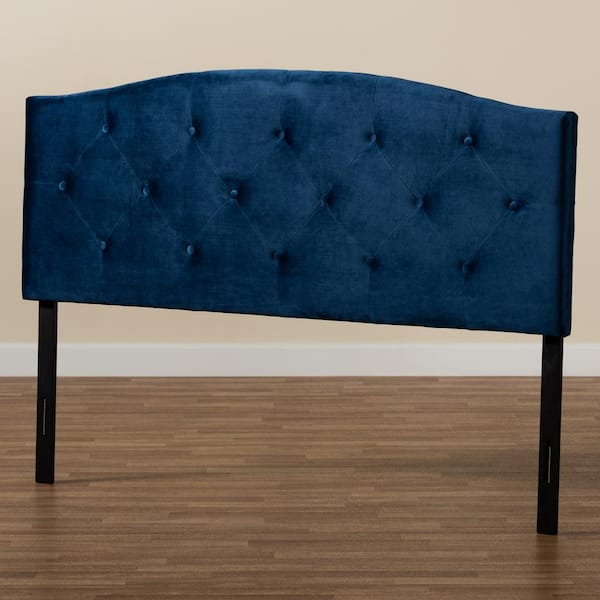 Tufted full size Velvet Headboard - Navy Blue - photo 2