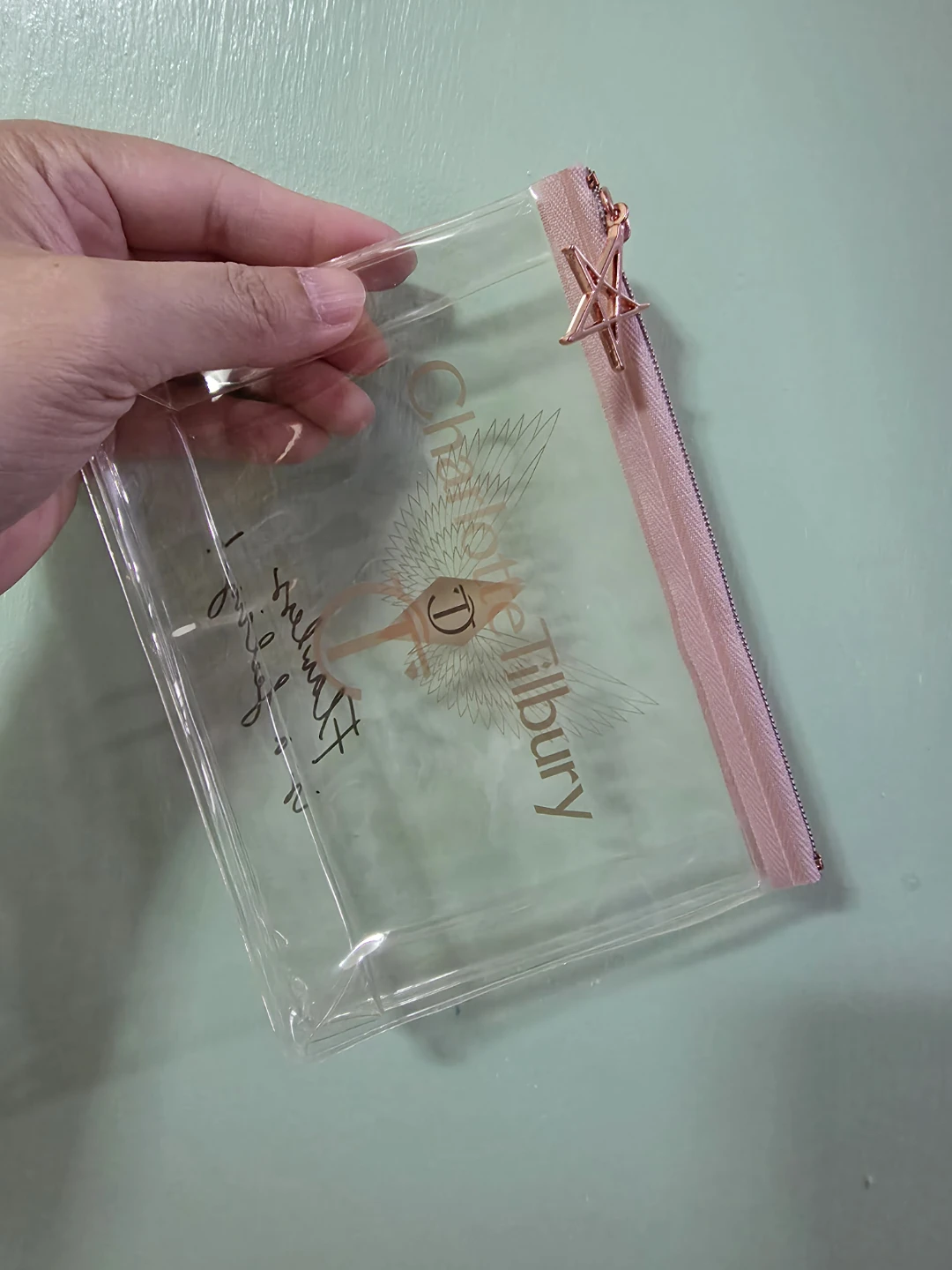 Charlotte Tilbury Clear Cosmetic Bag with Star Zipper
