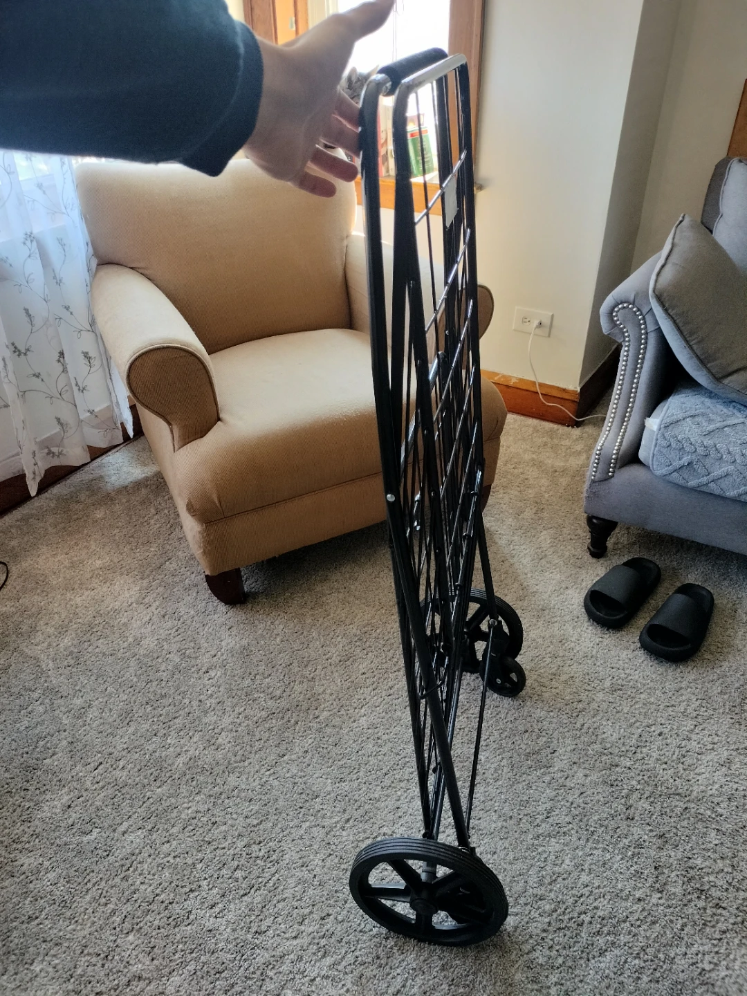 Black Rolling Shopping Cart - photo 2