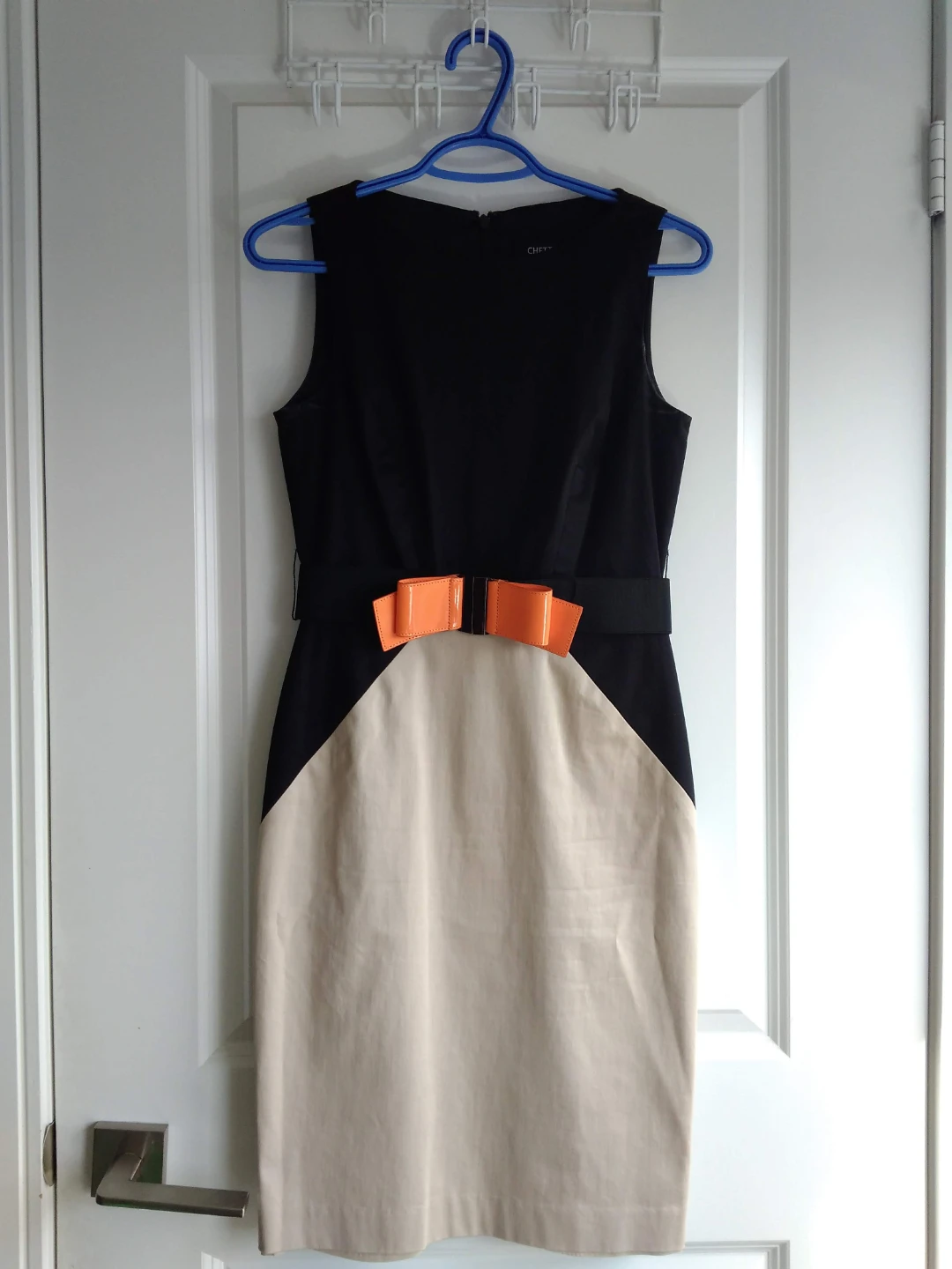 CHETTA B Sunhee Women's Black, Tan Dress Size 2