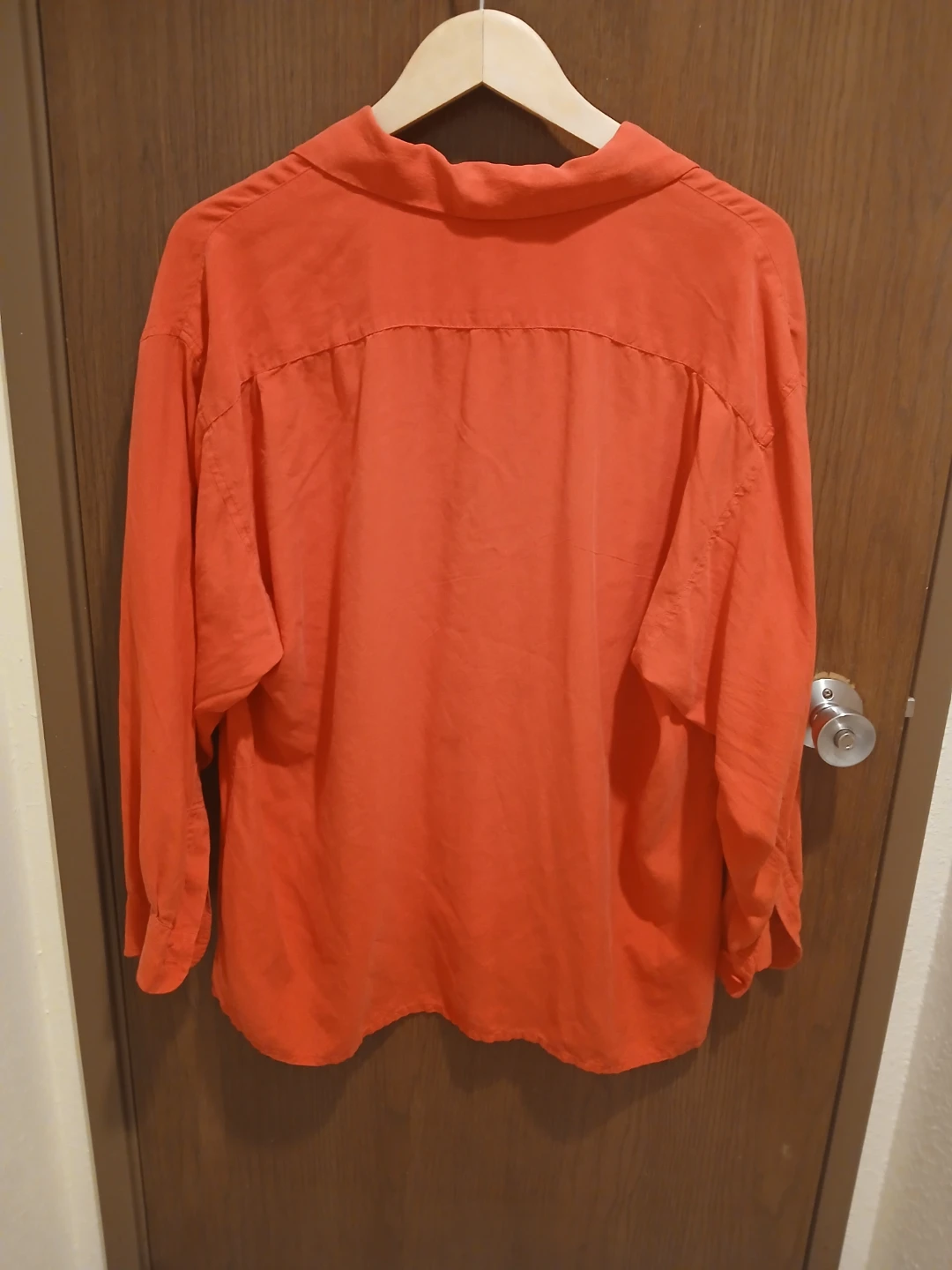 Neiman Marcus Orange Silk Long Sleeve Shirt - XL - photo 4