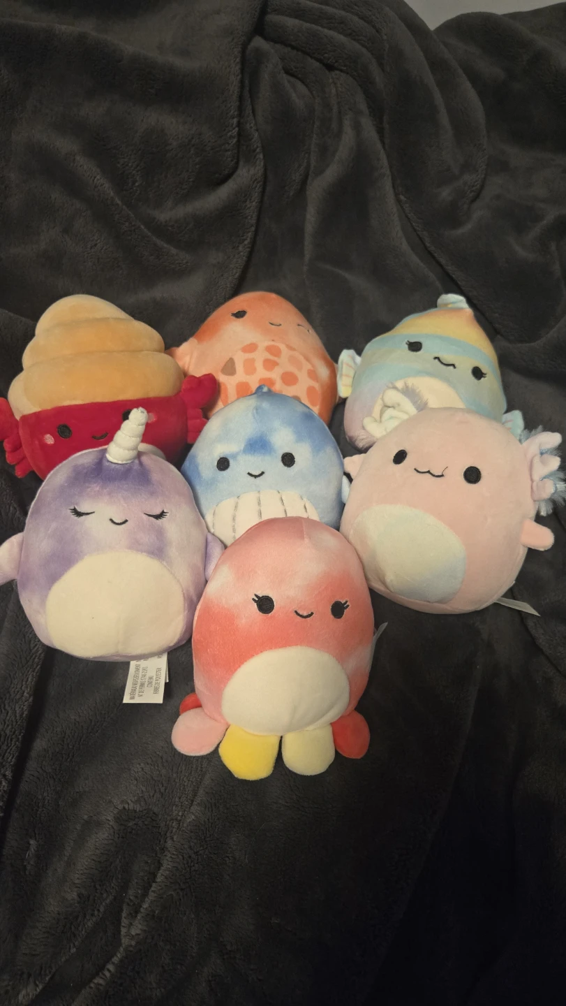 Set of sea animal squishmallows