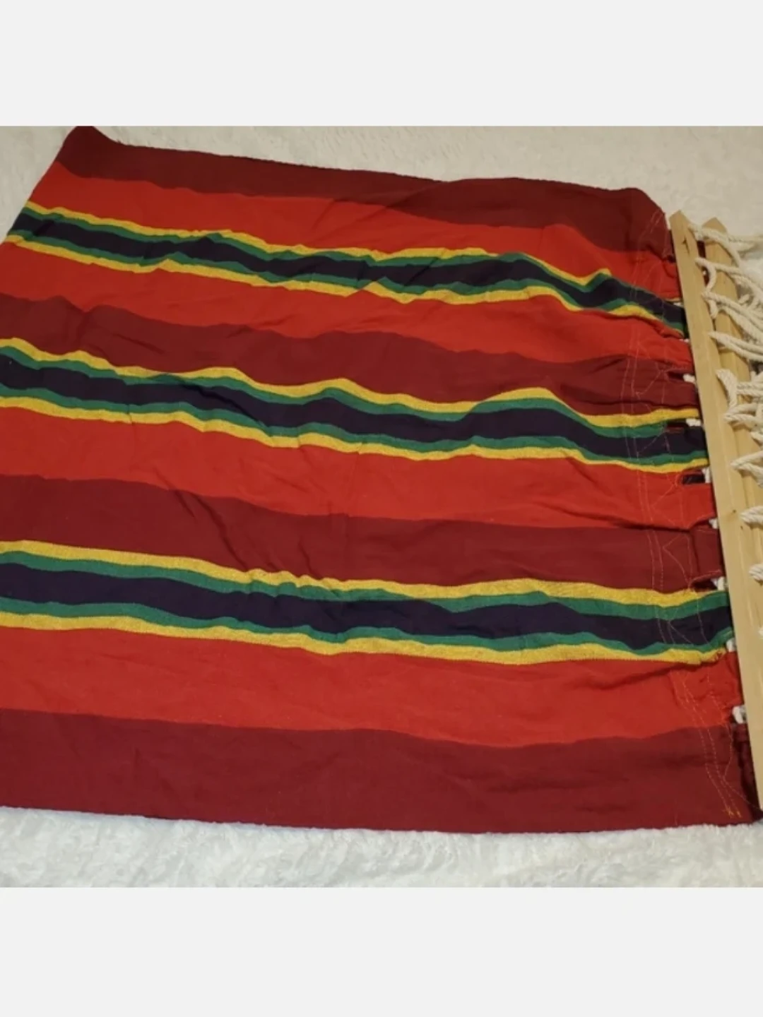 Stansport Cotton Hammock Red Yellow Green Blue Stripes - photo 5
