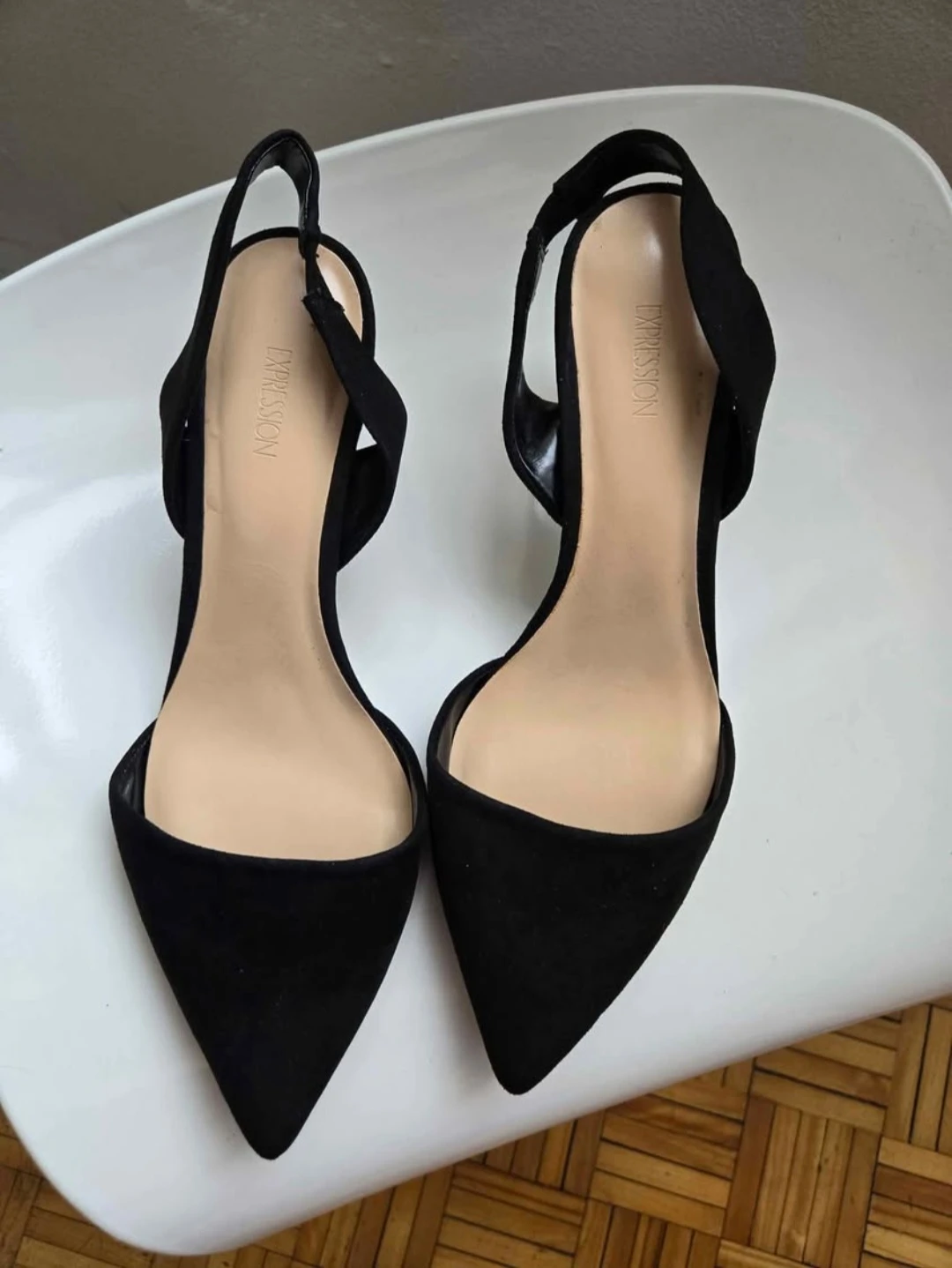 Expression Black Suede Slingback Heels - photo 4