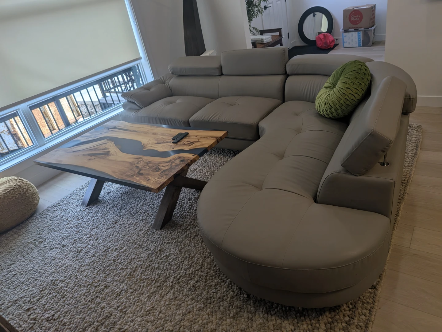 Modern Grey Imitation Leather Sectional - photo 2