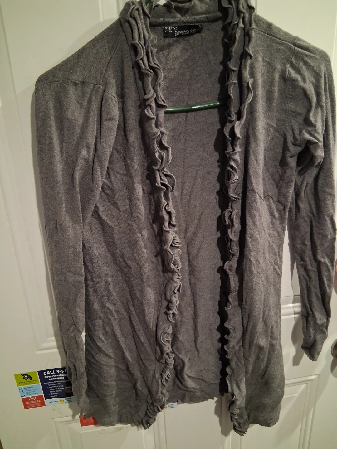 Grey Ruffle Cardigan
