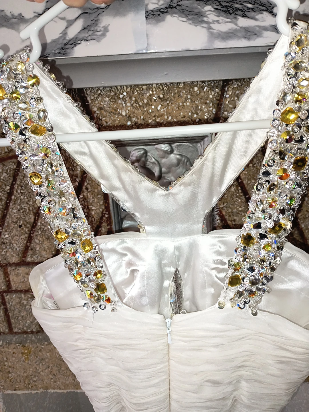 $35 Women's Sherrie Hill Sz. 4 Reg. Ivory 100% Silk Evening Gown - photo 3