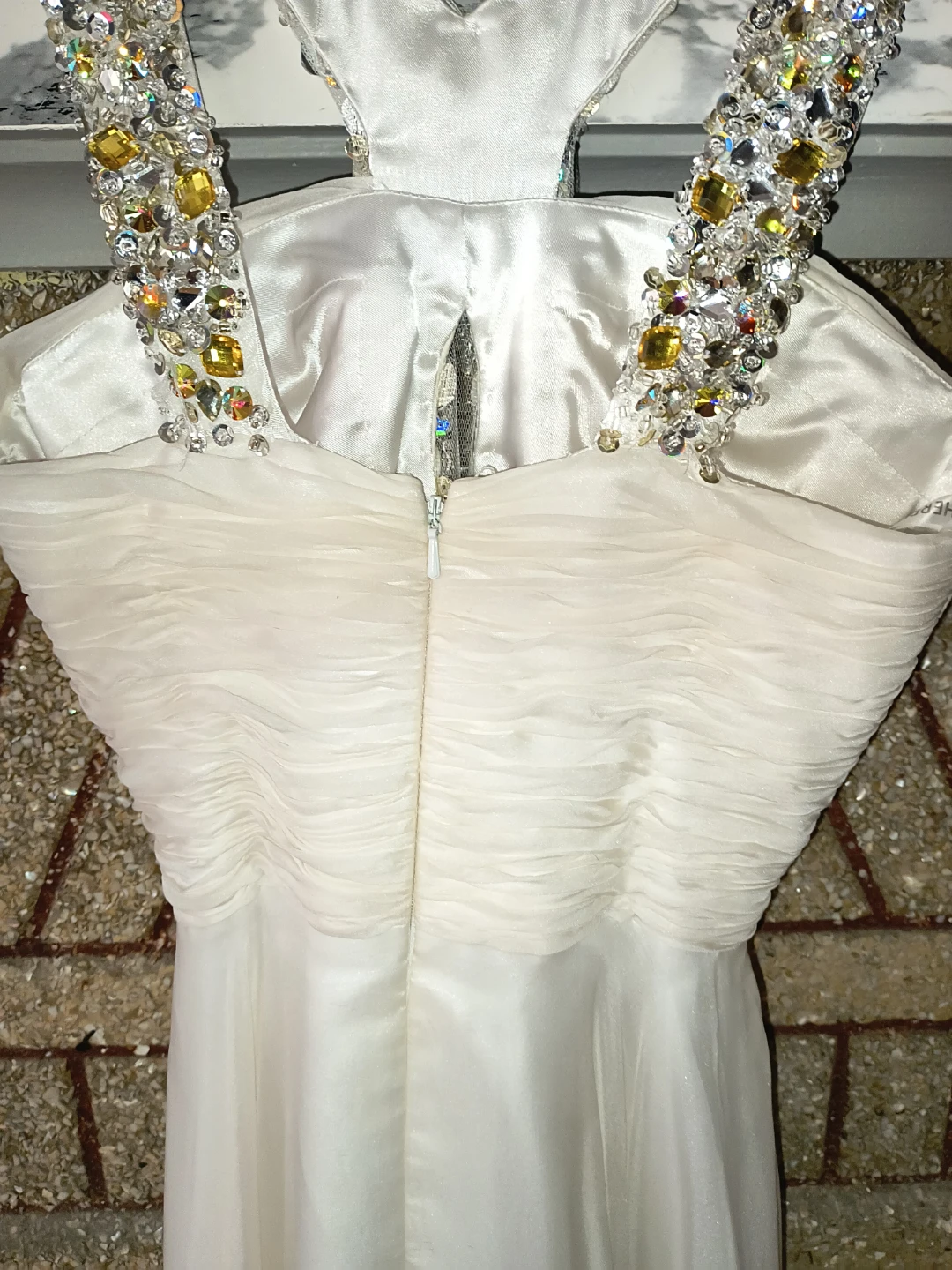 $35 Women's Sherrie Hill Sz. 4 Reg. Ivory 100% Silk Evening Gown - photo 5