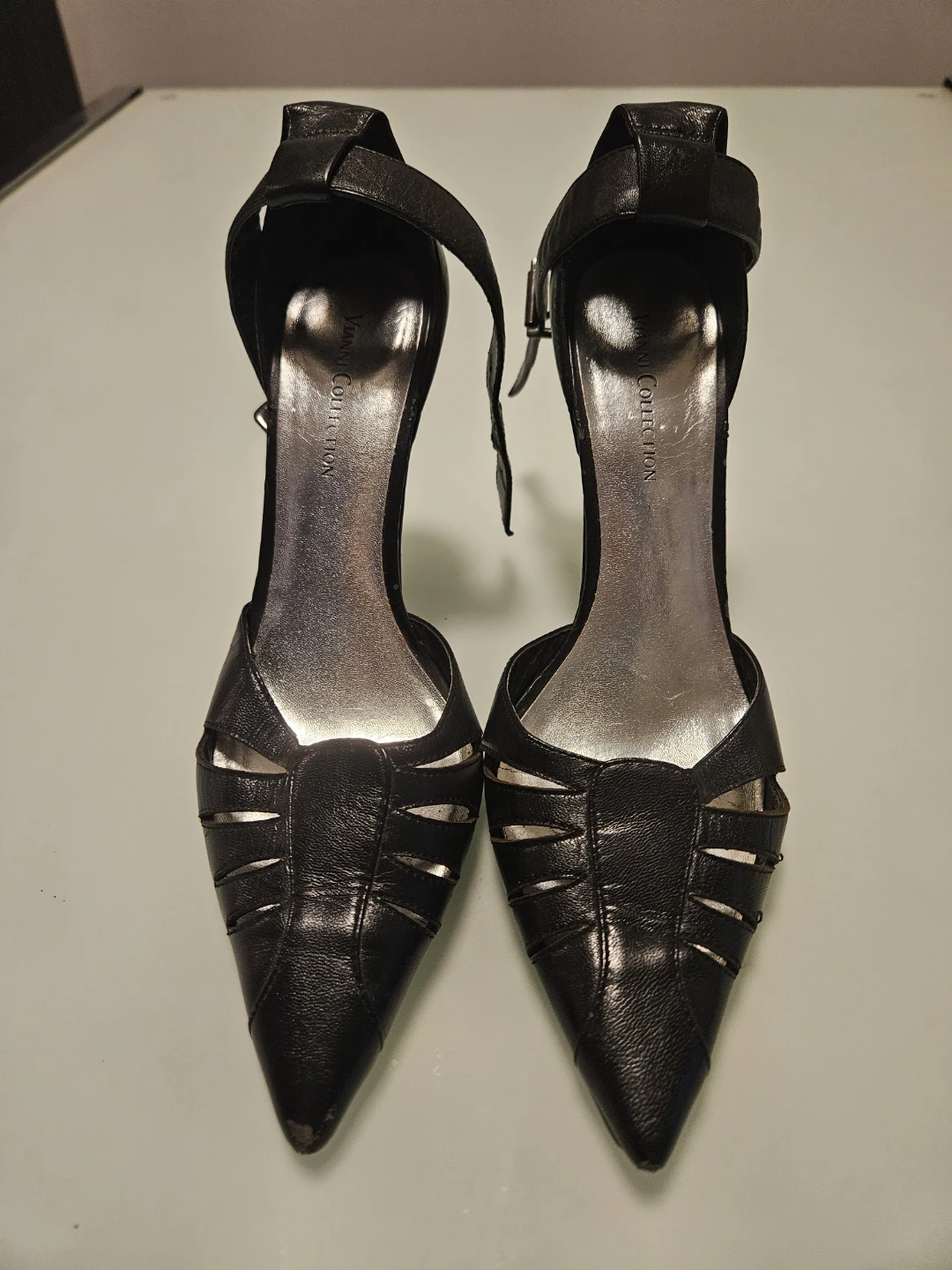 Black Leather Heels Size 8