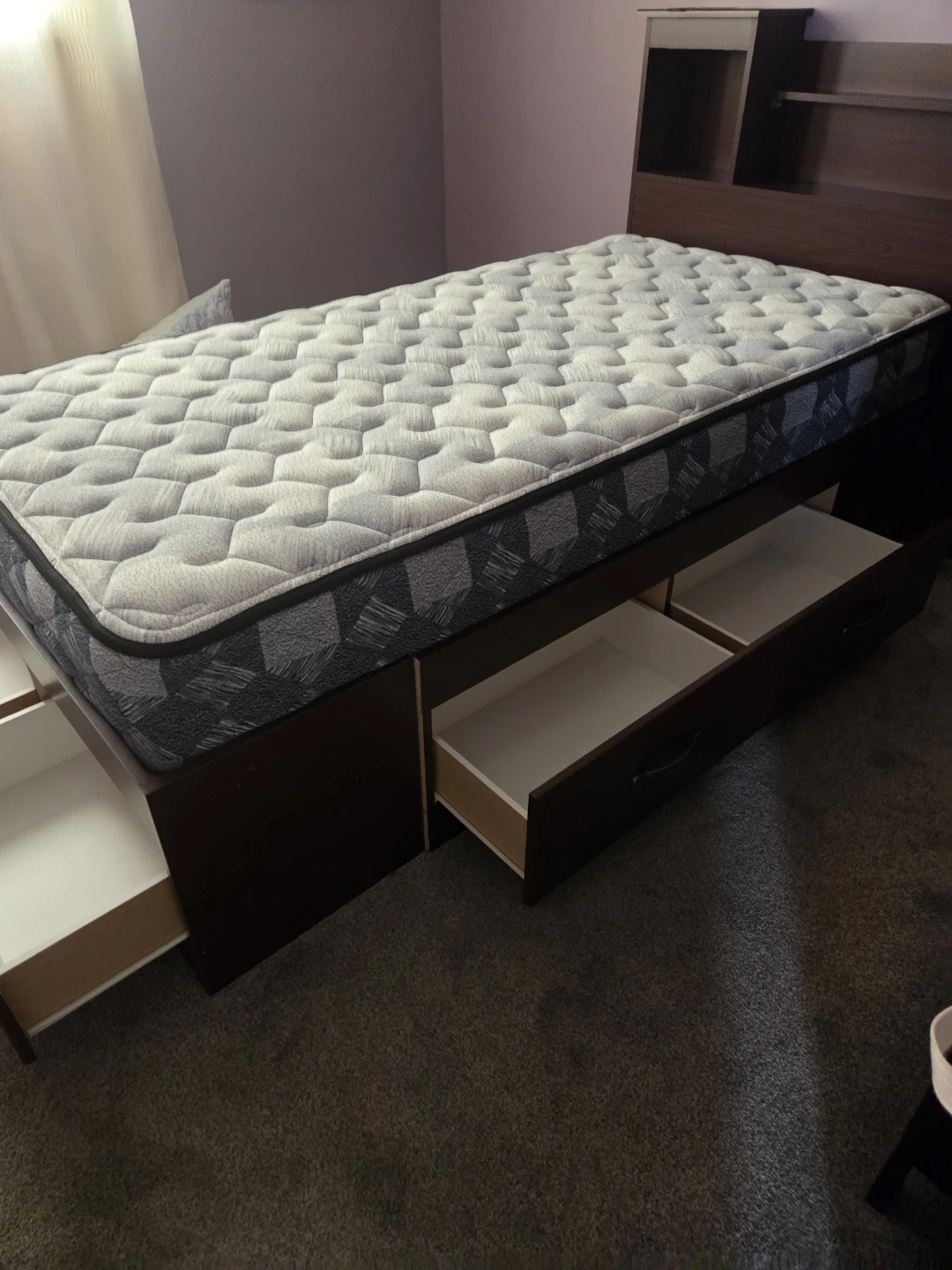 Sealy Twin Mattress with Storage Bed Frame - photo 2