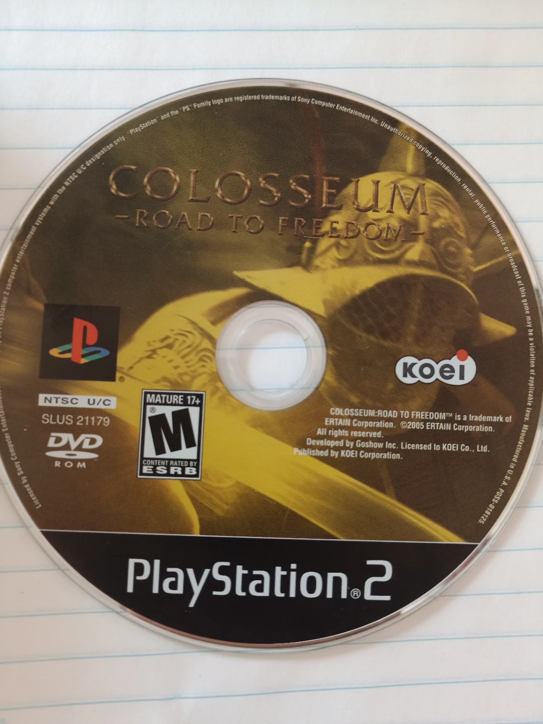PlayStation 2 Game: Colosseum - Road to Freedom