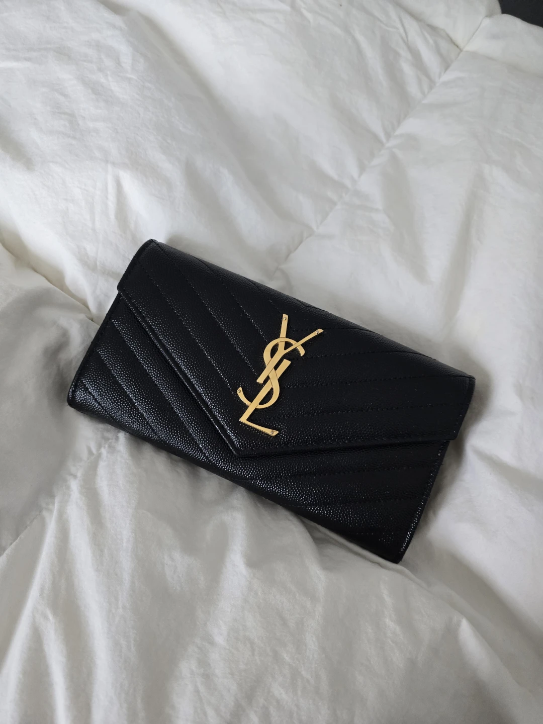 Saint Laurent Black Grainy Leather Wallet