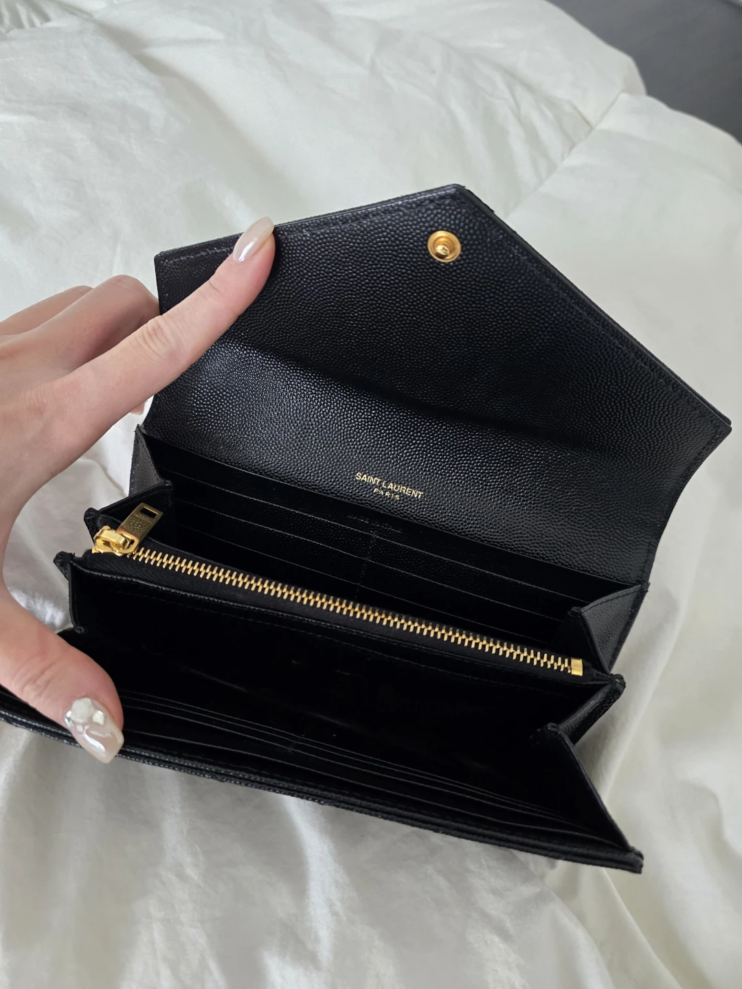 Saint Laurent Black Grainy Leather Wallet - photo 2