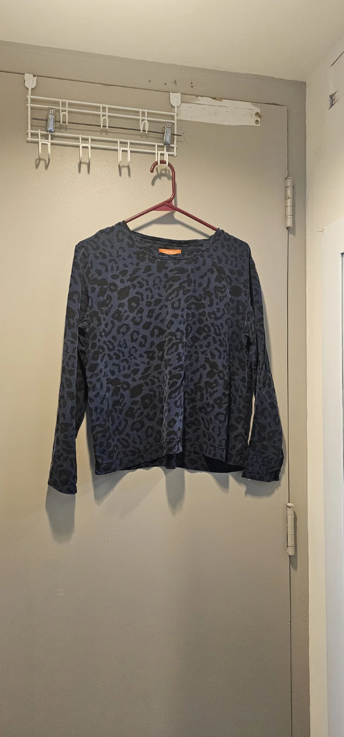 Joe Fresh Blue Leopard Print Long Sleeve Shirt M/M