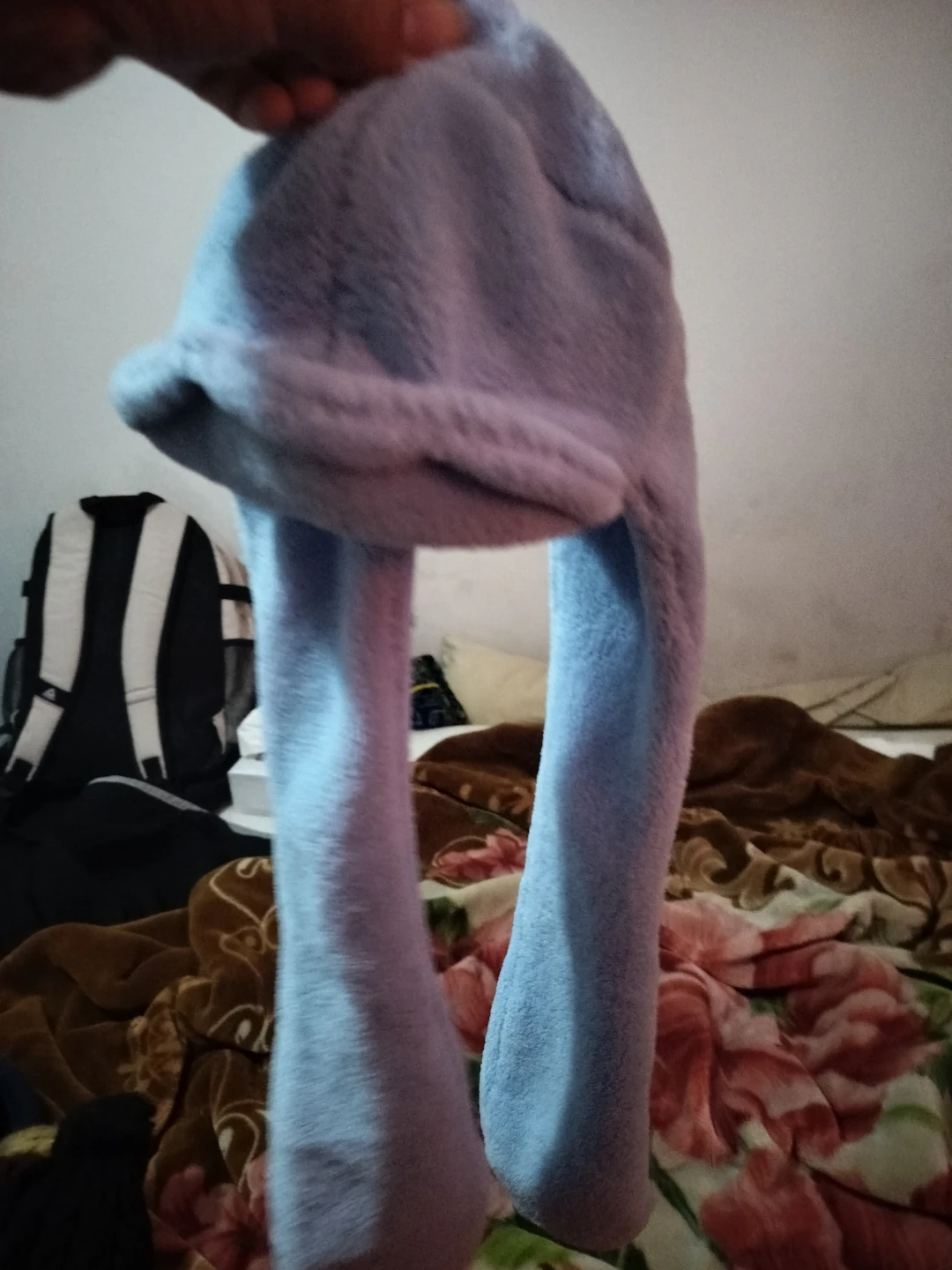 Plush Blue Hat with Long Ears