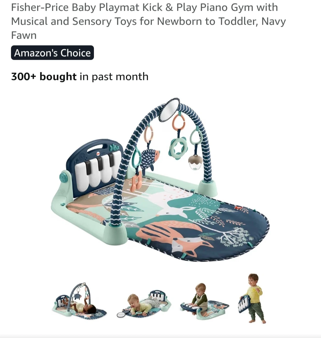 Fisher-Price Baby Playmat Kick & Play Piano Gym