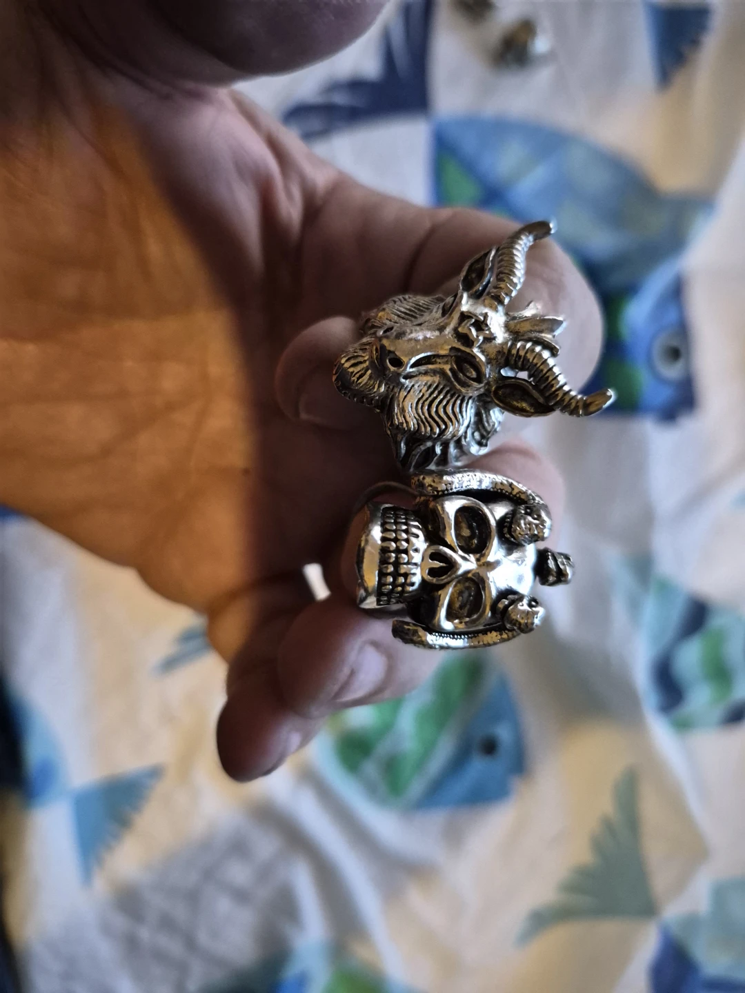 Lot of 3 Skull & Demon Themed Rings - photo 3