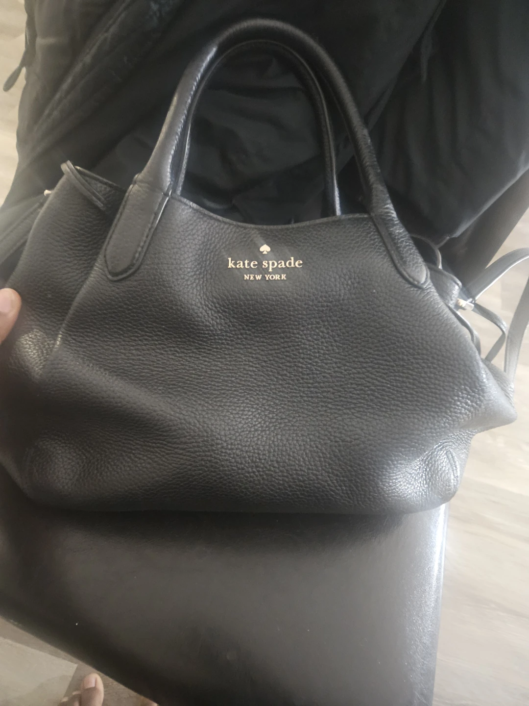 Kate Spade New York Black Leather Satchel Handbag