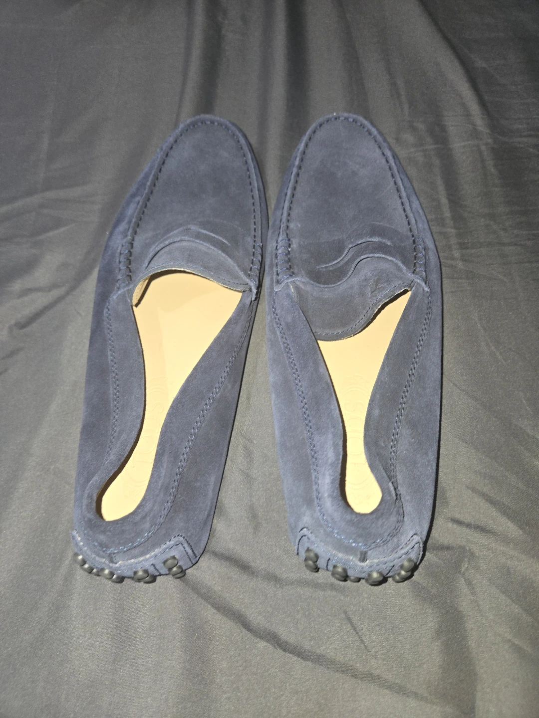 TOD'S Suede Driving Moccasins - Navy Blue