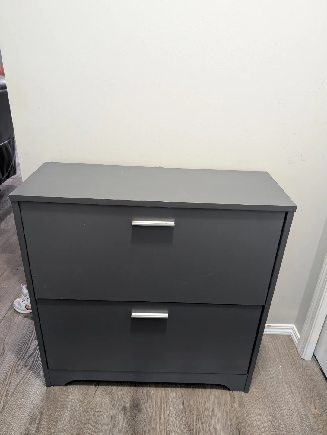 Grey 2-Drawer Filing Cabinet / Shoe Storage Unit