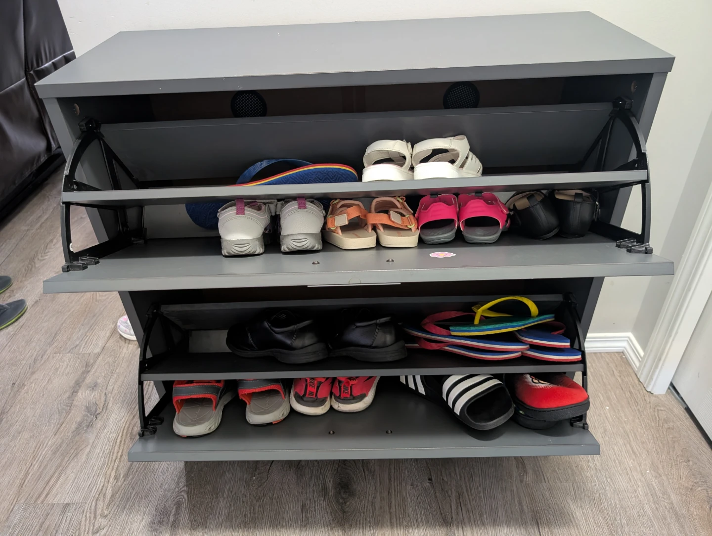 Grey 2-Drawer Filing Cabinet / Shoe Storage Unit - photo 2