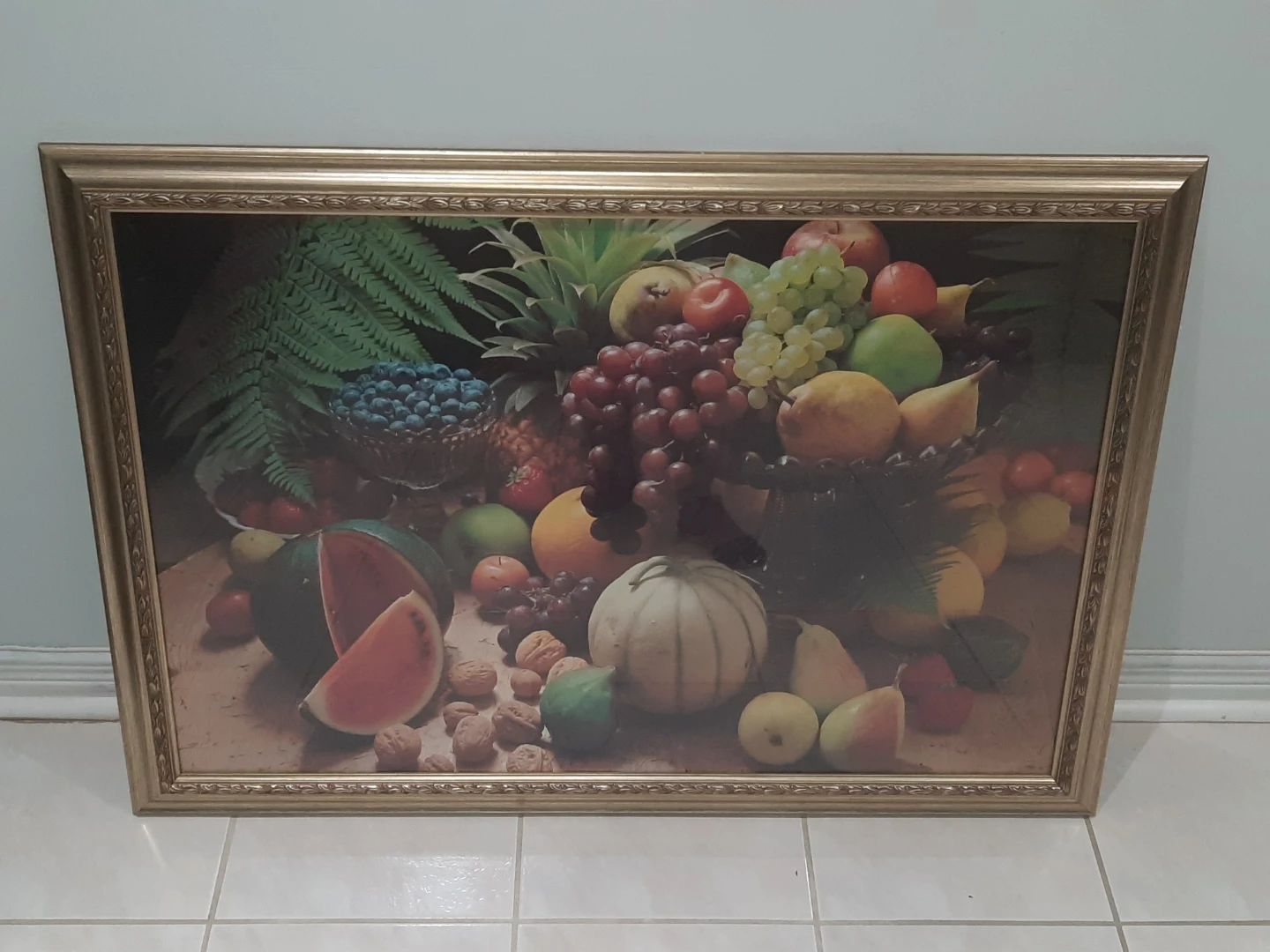 Framed Still Life Fruit Painting