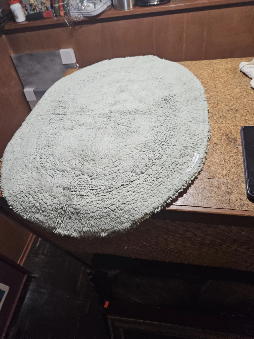 Light Blue Oval Shag Bath Mat Rug - photo 4