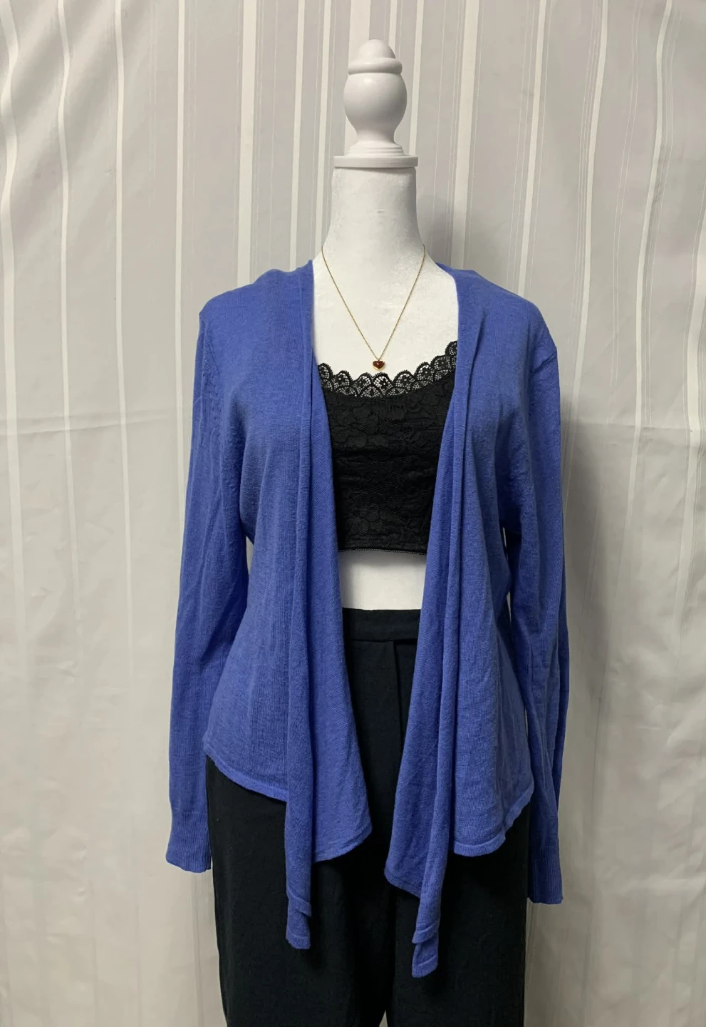 NIC+ZOE Women's Blue Cardigan Size L
