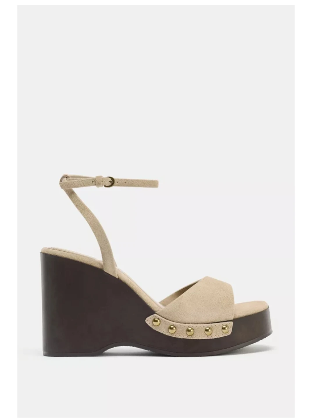Zara Suede Platform Wedge Sandals Size 37
