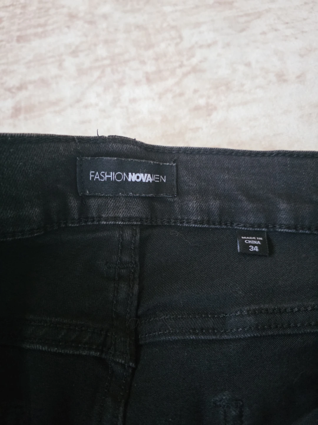 Fashion Nova Black Distressed Skinny Jeans Size 34 - photo 2