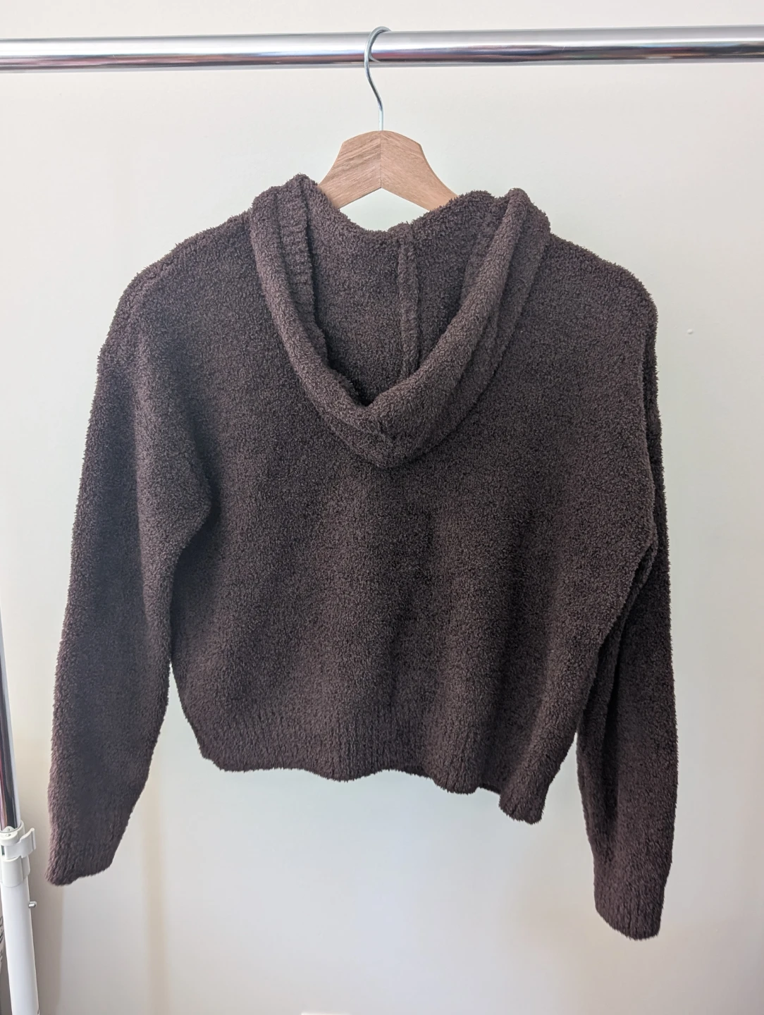 Happily Grey Brown Fuzzy Cropped Hoodie - photo 3