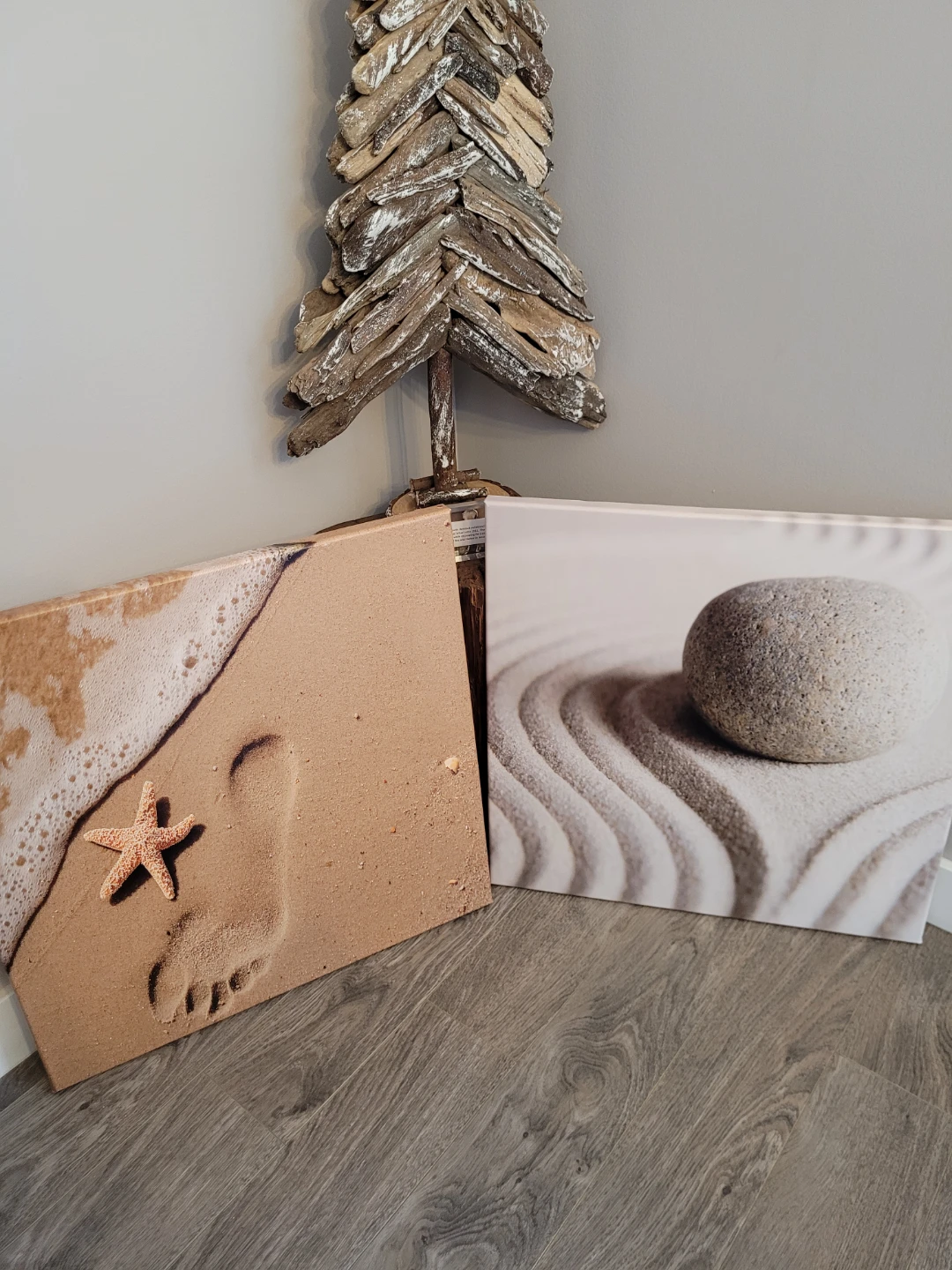 Beach and Zen Garden Canvas Prints (Set of 2)