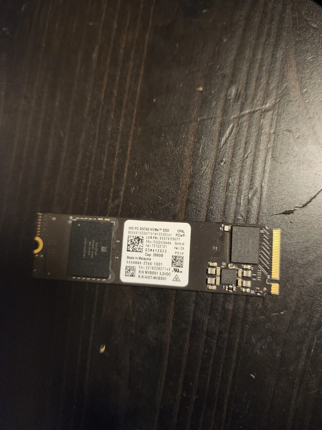 Western Digital PC SN740 NVMe SSD 256GB