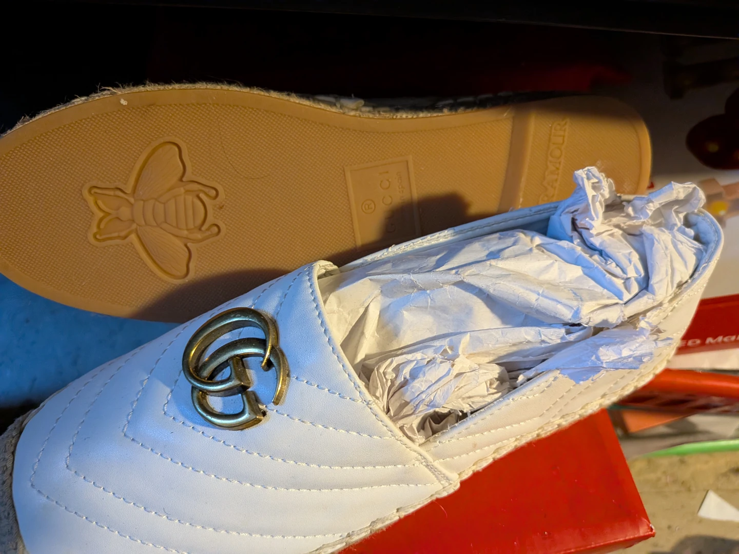 Gucci White Quilted Espadrille Flats - photo 2