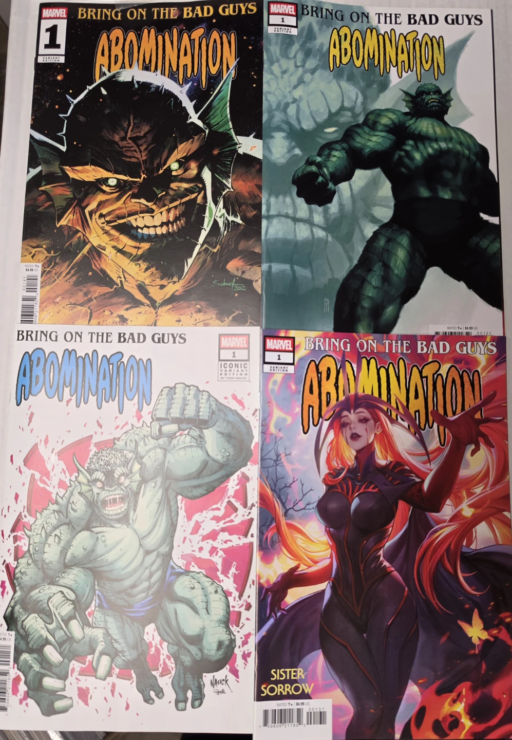 Marvel Comics Bring on the Bad Guys Abomination Lot