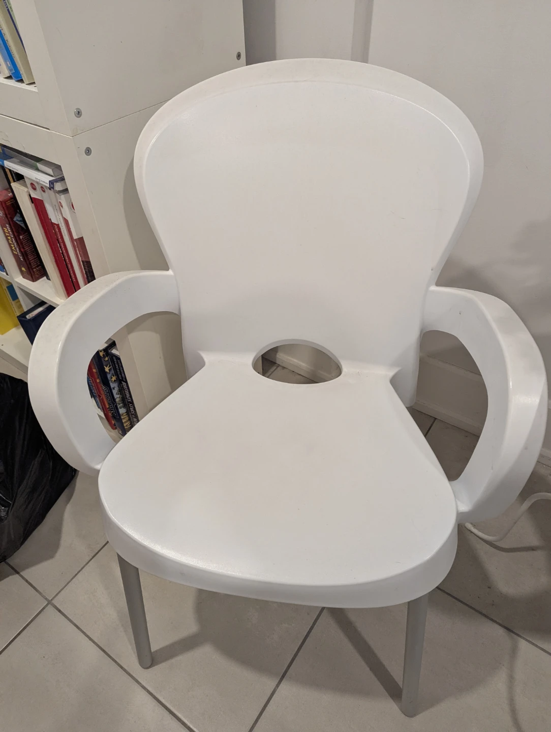 2 White Hard Plastic Chair with Metal Legs - photo 3