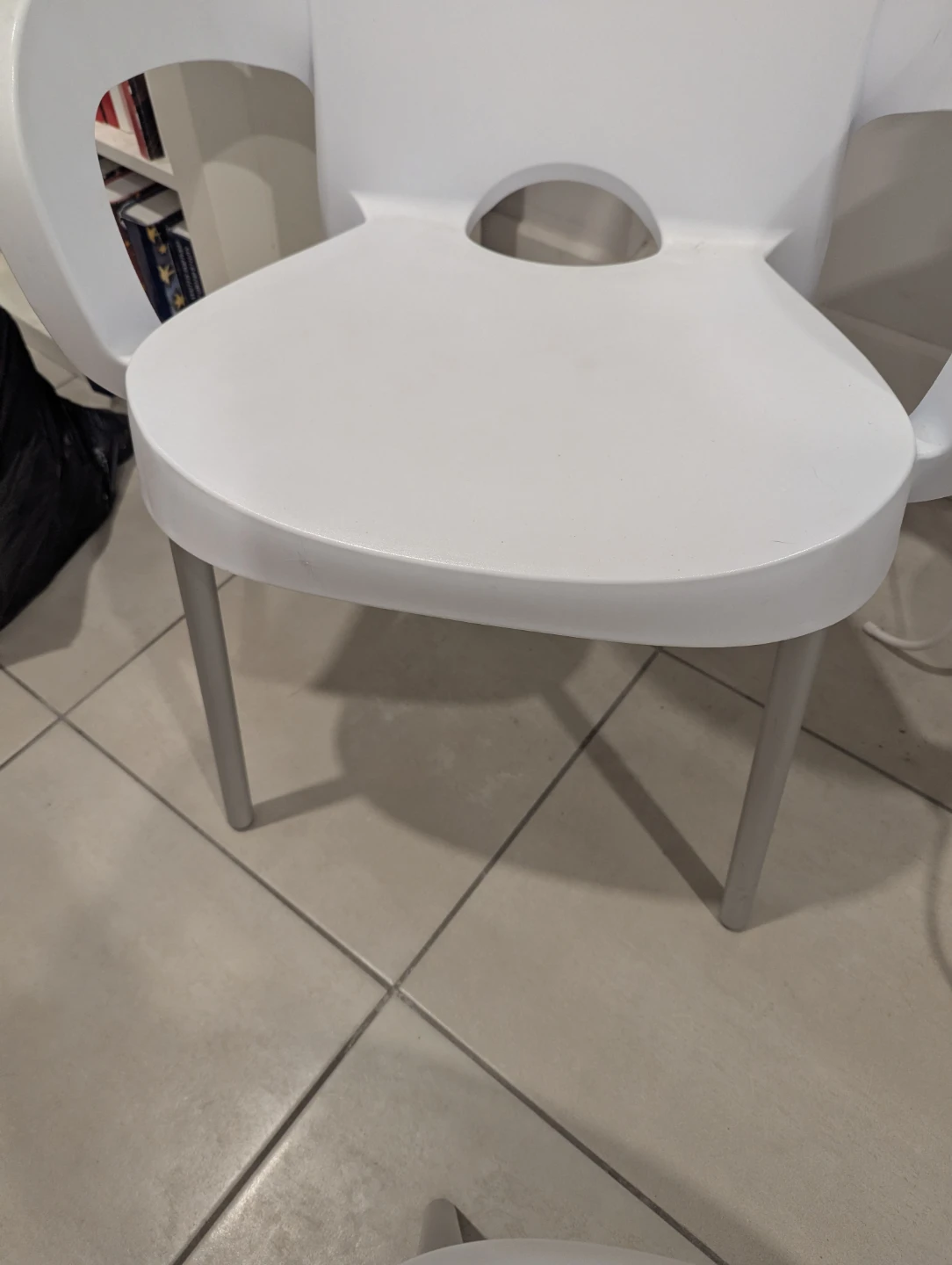 2 White Hard Plastic Chair with Metal Legs - photo 4