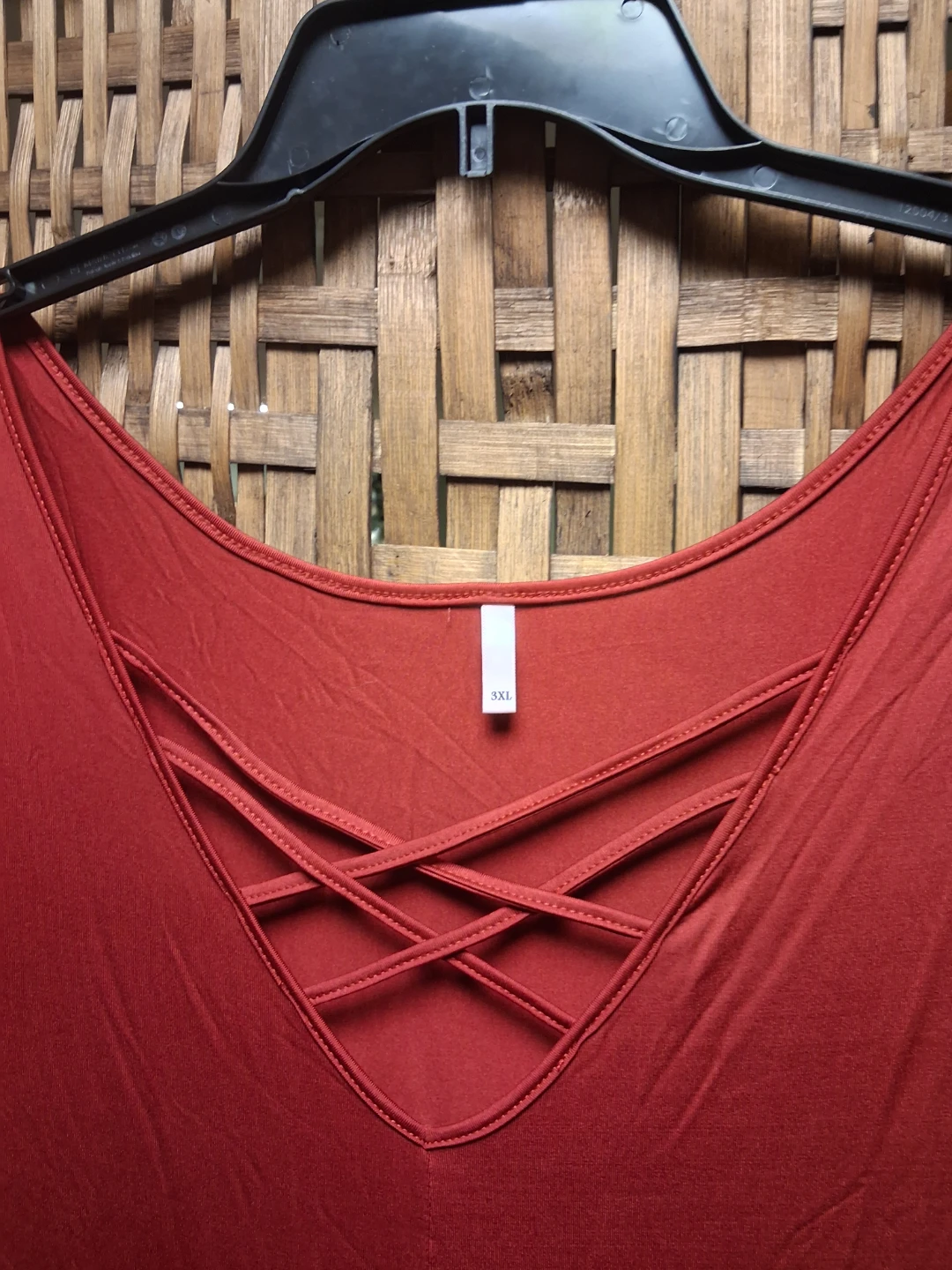 Women's Red Criss-Cross Neck Jumpsuit - photo 2
